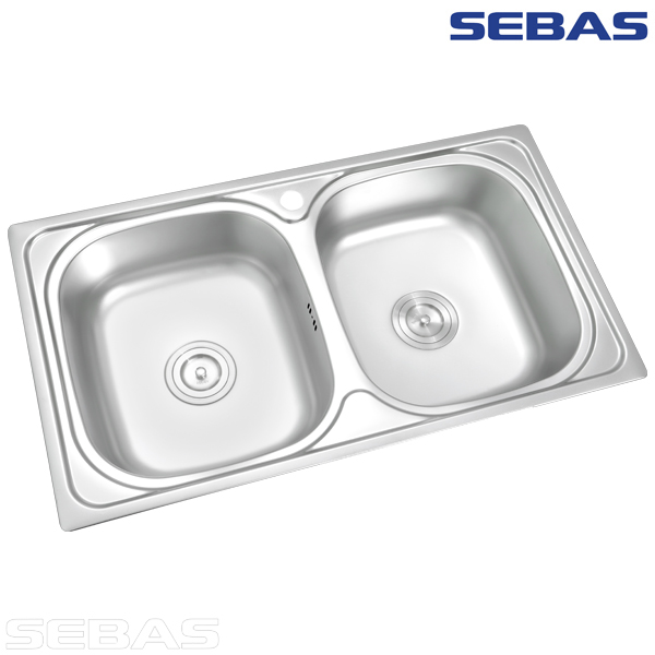 Двухсекционная мойка №10 3D. SEBAS