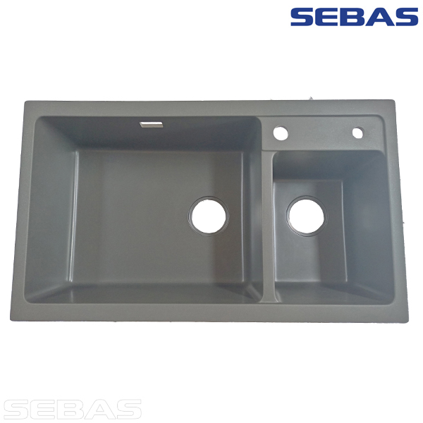 Двухсекционная мойка ADL-8650G Серая. SEBAS