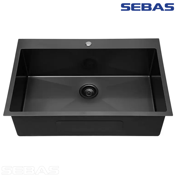 Односекционная мойка S1116 Черная. SEBAS