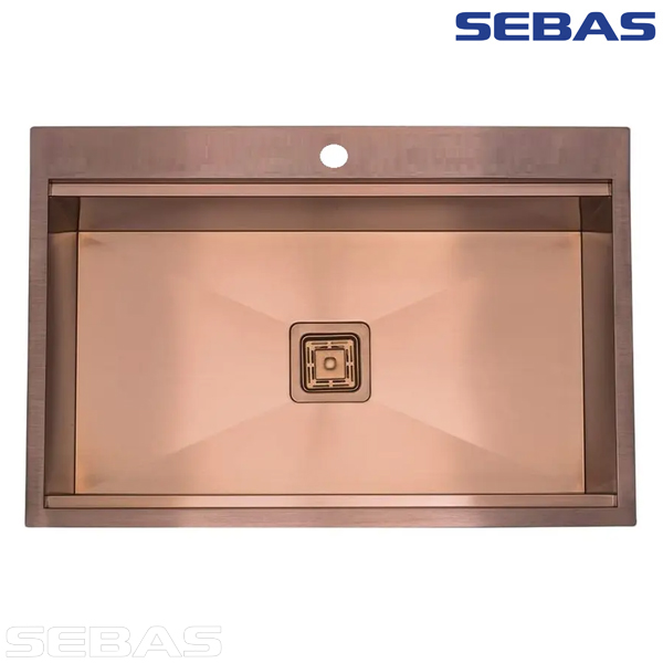 Односекционная мойка S1116 Rose Gold. SEBAS