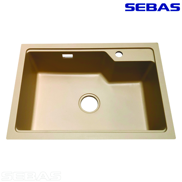 Односекционная мойка ADL-6848G Бежевая. SEBAS