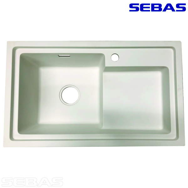 Односекционная мойка ADL-7545SG Белая. SEBAS