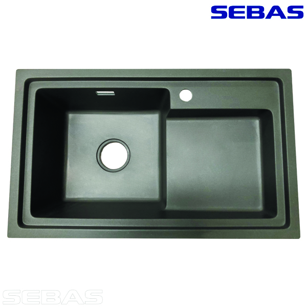 Односекционная мойка ADL-7545SG Темно-серая. SEBAS
