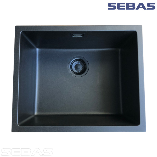 Односекционная мойка ADL-5545G Чёрная. SEBAS