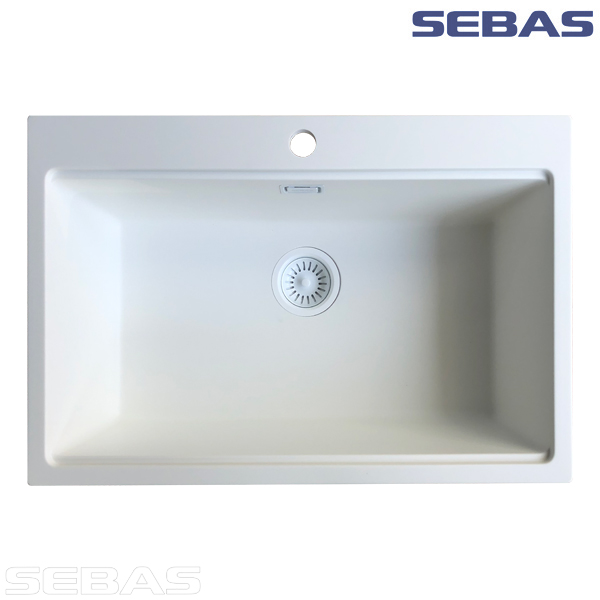 Односекционная мойка ADL-7248G Белая. SEBAS