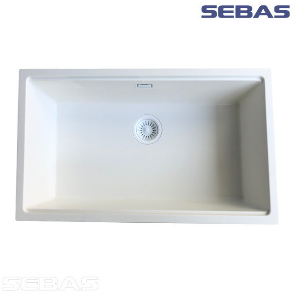 Односекционная мойка ADL-8048G Белая. SEBAS