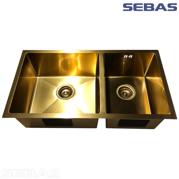 Двухсекционная мойка  S1118A Золото. SEBAS