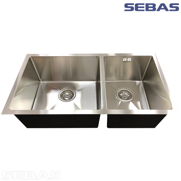 Двухсекционная мойка  S1118A Никель Шлифованный. SEBAS
