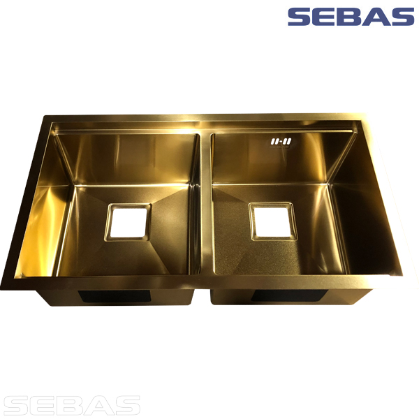 Двухсекционная мойка  S1118B Золото. SEBAS