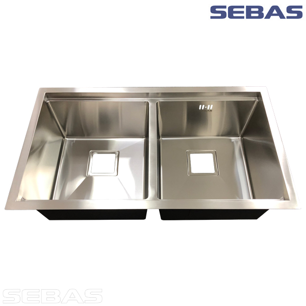 Двухсекционная мойка  S1118B Никель Шлифованный. SEBAS