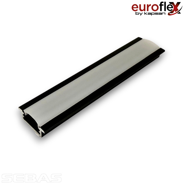 Алюминиевый профиль, врезной для светодиодных лент, Черный. Euroflex