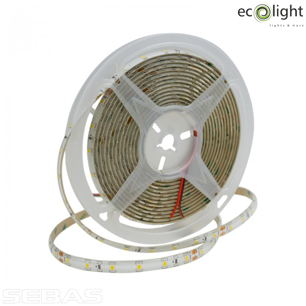 Светодиодная LED лента SMD2835 10.8W/M 500Lm/M 60Led/M 24V IP63. EcoLight