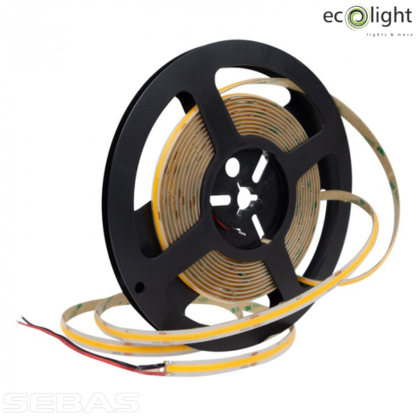Светодиодная LED лента COB 12W/M 1320Lm/M 480Led/M 24V IP67. EcoLight
