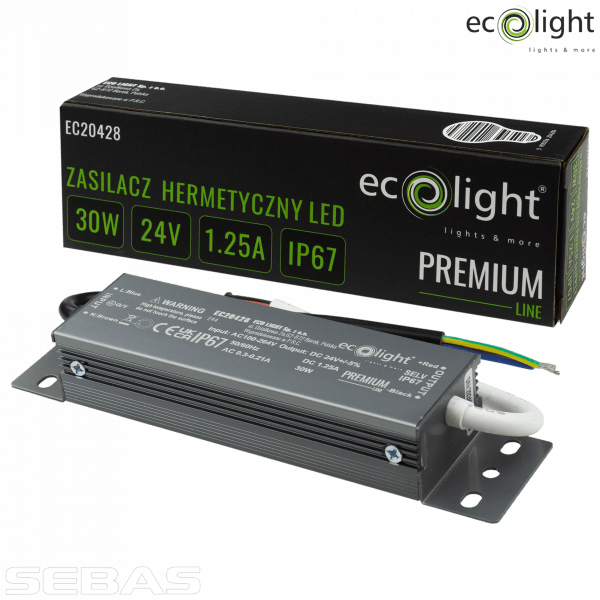 Блок питания LED PREMIUM, герметичный, 24V IP67. EcoLlight