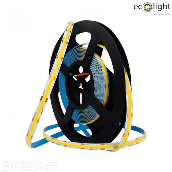 Светодиодная LED лента COB 7W/M 630Lm/M 320Led/M 3000K 12V IP20. EcoLight