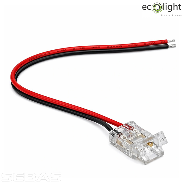 Коннектор LED односторонний, 8мм, IP20. EcoLight