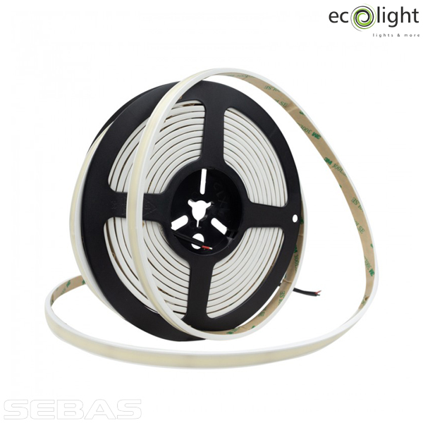 Светодиодная LED лента COB NEON 9W/M 855Lm/M 480Led/M 24V H=3.6mm IP68. EcoLight